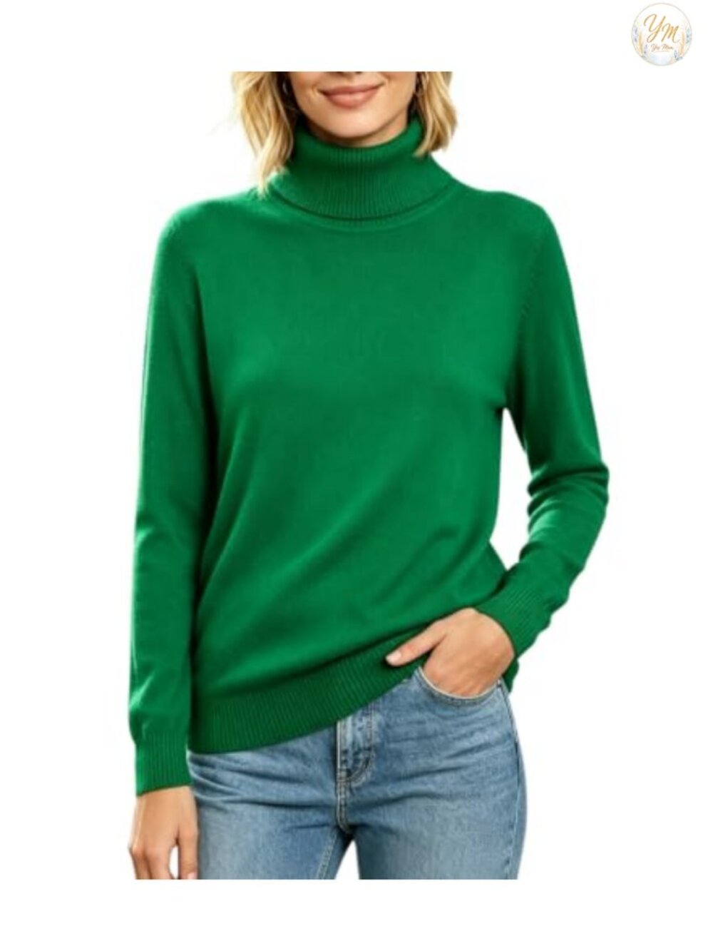 Turtleneck Sweater Women Long Sleeve Pullover Knit Top Breathable Stretchy